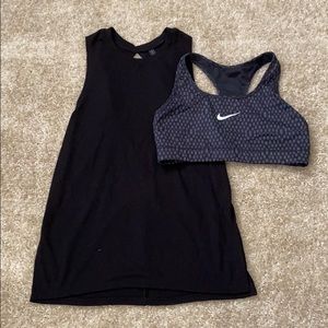 Workout top and sports bra bundle